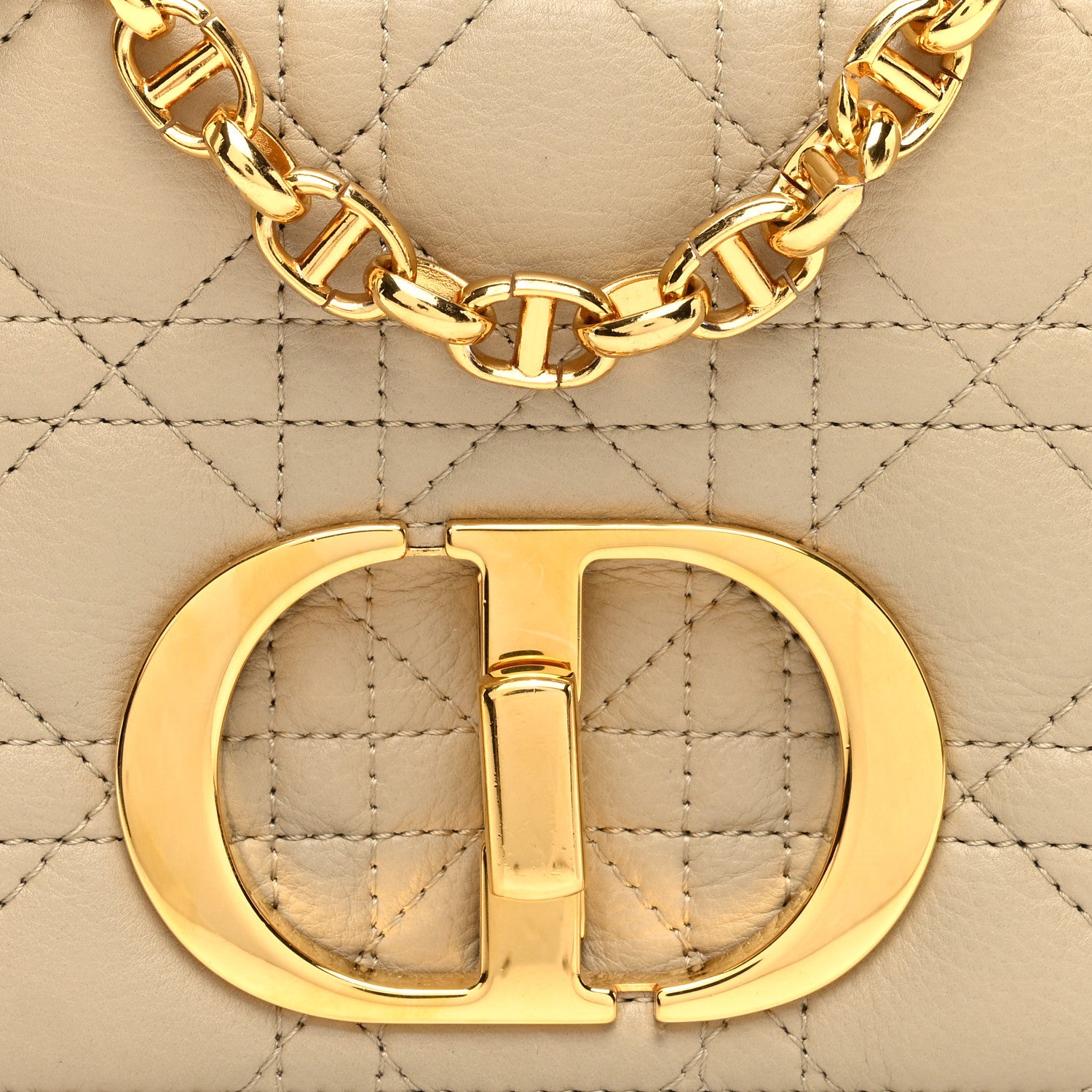 Christian Dior Calfskin Cannage Small Caro Bag Beige 7 of 9