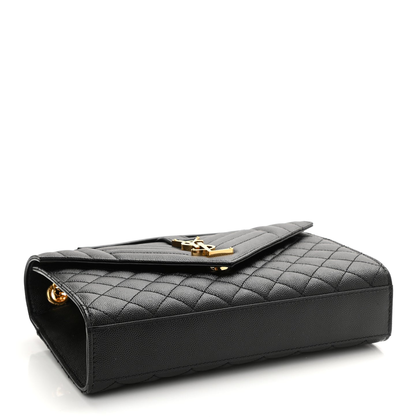 Grain De Poudre Textured Mixed Matelasse Triquilt Medium Monogram Satchel Black