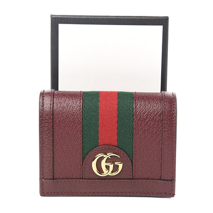 Gucci Textured Calfskin Web Ophidia Card Case Vintage Bordeaux 7 of 7
