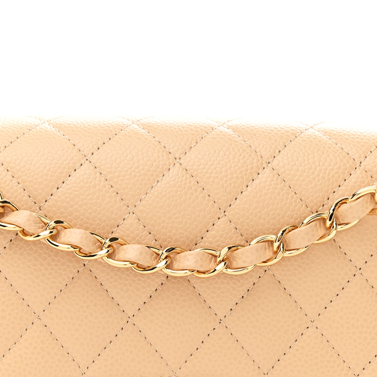 Chanel Caviar Quilted Medium Double Flap Beige 8 of 10