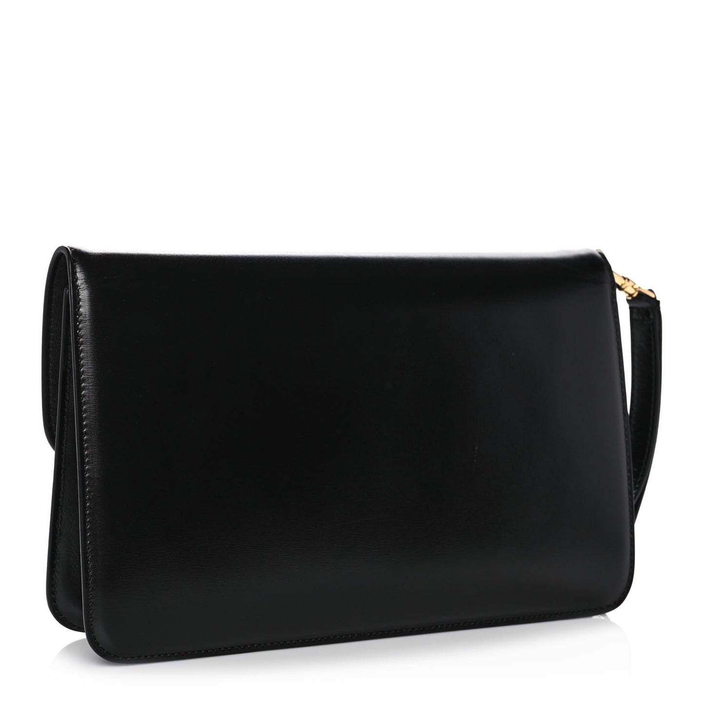 Shiny Calfskin Triomphe Clutch Black