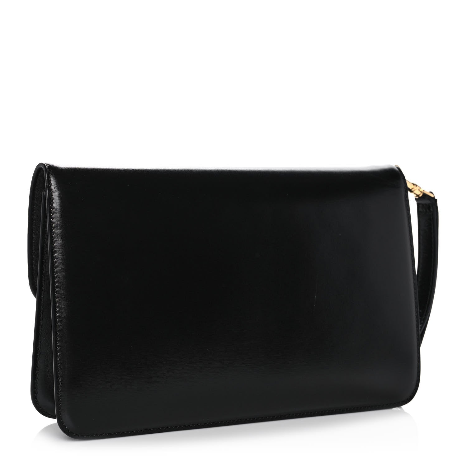 Celine Shiny Calfskin Triomphe Clutch Black 3 of 11