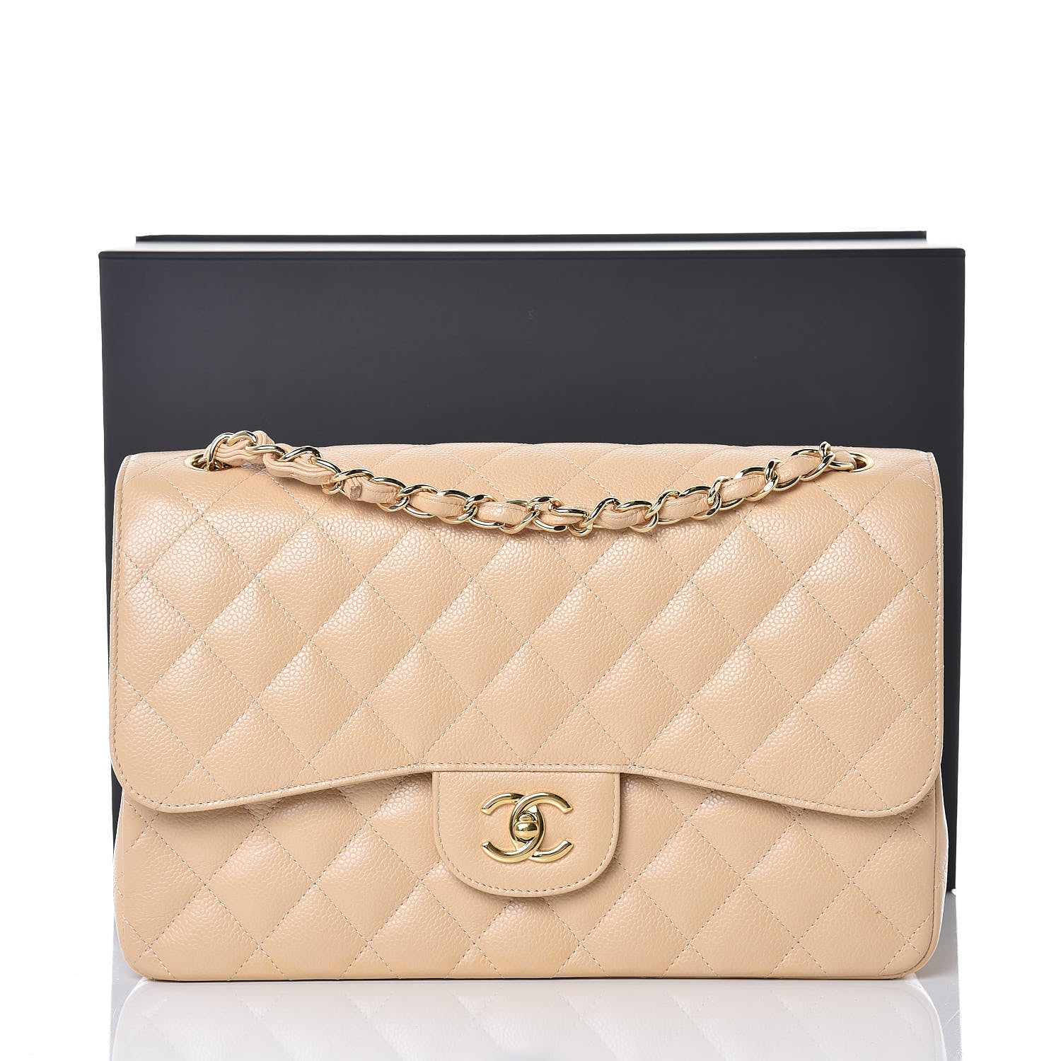 Chanel Caviar Quilted Jumbo Double Flap Beige Clair 10 of 10