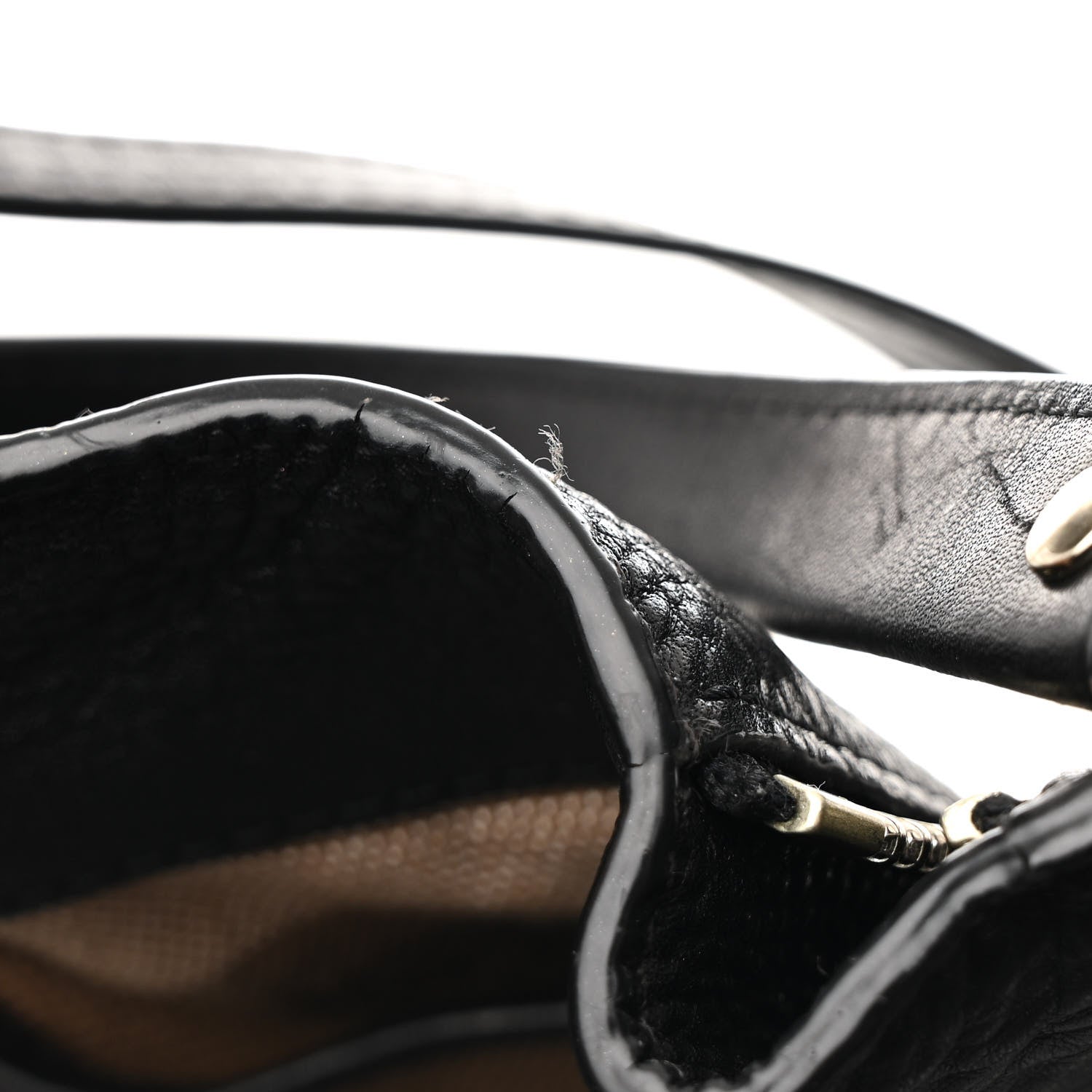 Burberry Grainy Calfskin House Check Small Maidstone Black 15 of 19