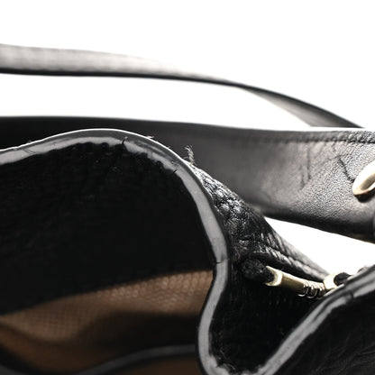 Burberry Grainy Calfskin House Check Small Maidstone Black 15 of 19