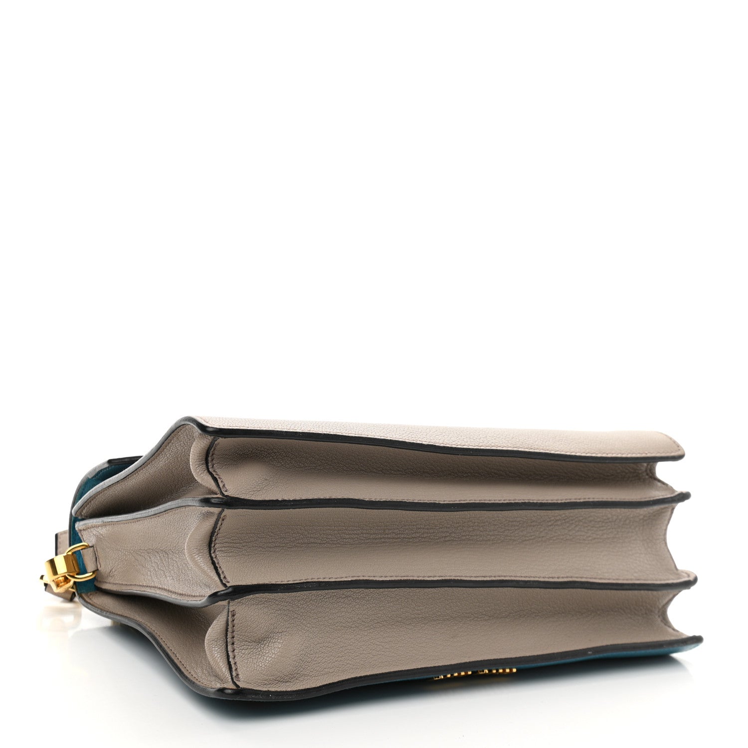 Miu Miu Goatskin Bandoliera Madras Bi-Color Shoulder Bag Laguna Pomice 4 of 16