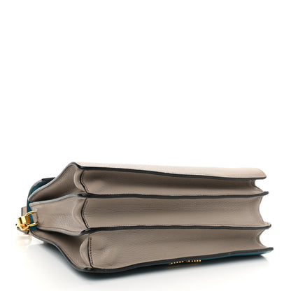 Miu Miu Goatskin Bandoliera Madras Bi-Color Shoulder Bag Laguna Pomice 4 of 16