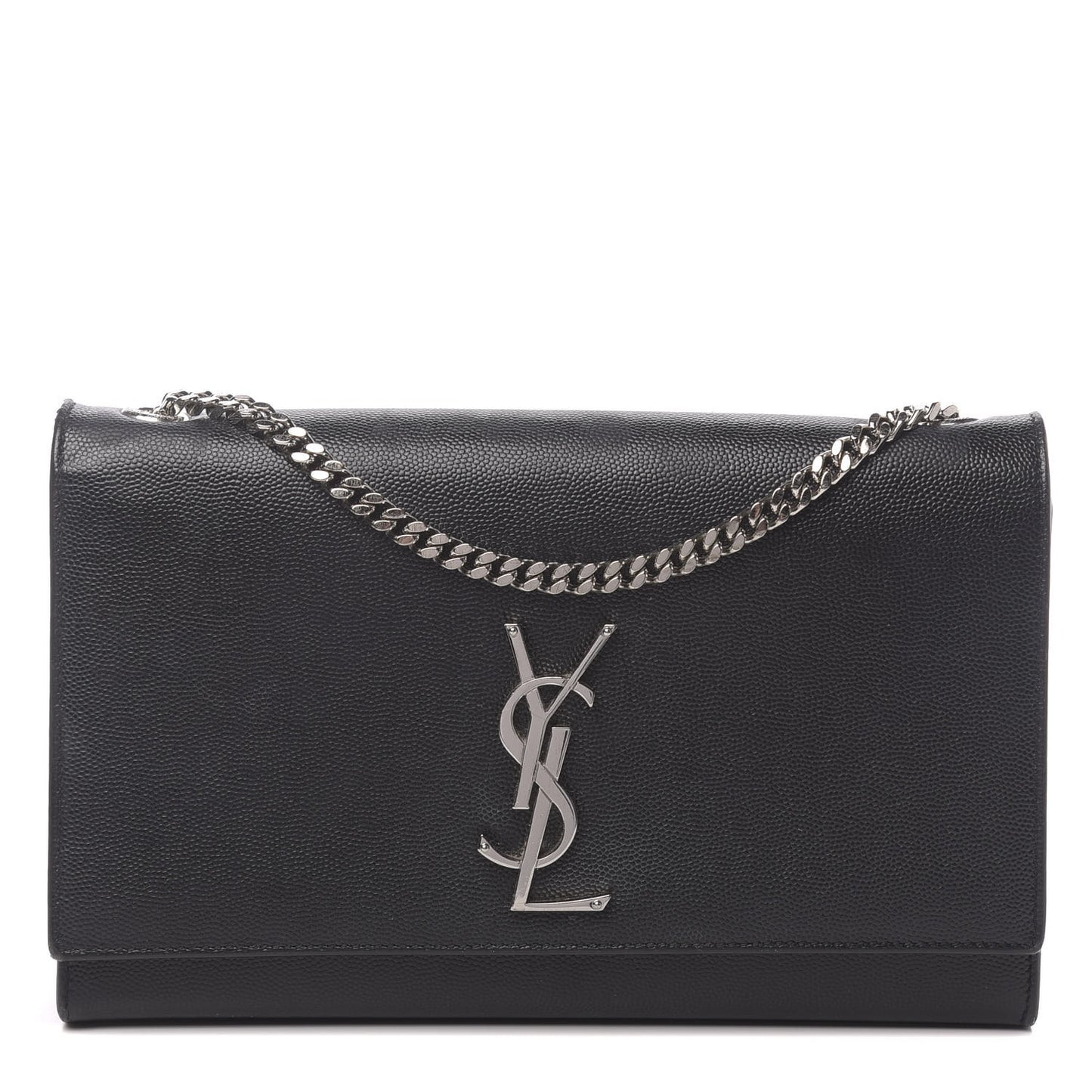 Grain De Poudre Medium Classic Monogram Kate Satchel Black