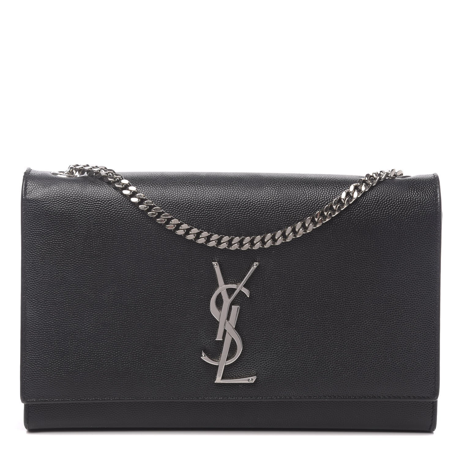 Saint Laurent Grain De Poudre Medium Classic Monogram Kate Satchel Black 1 of 10