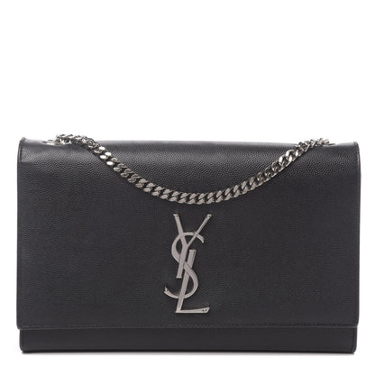 Saint Laurent Grain De Poudre Medium Classic Monogram Kate Satchel Black 1 of 10