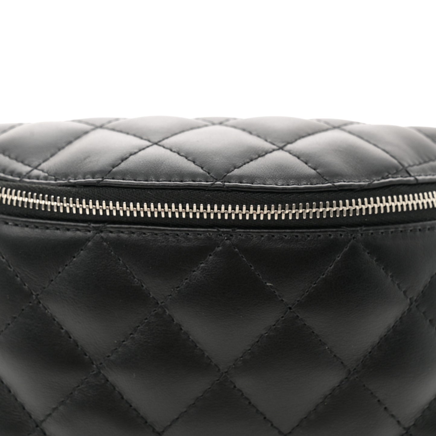 Calfskin Quilted Waist Belt Bag Black
