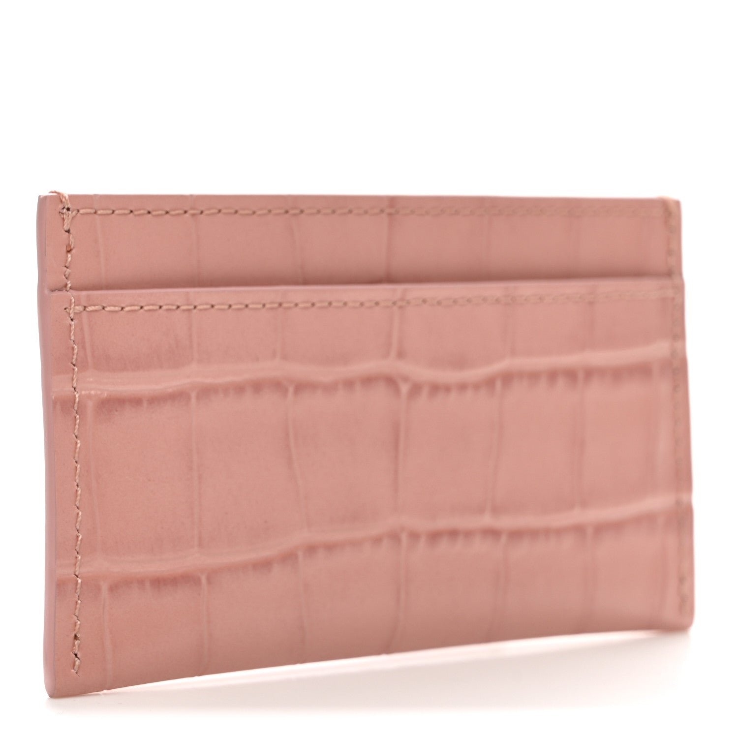Chanel Calfskin Crocodile Embossed Crococo Card Holder Light Pink 3 of 8