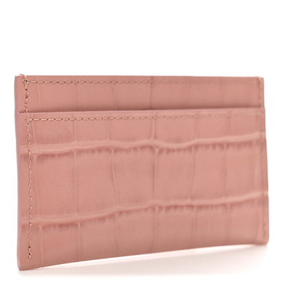 Chanel Calfskin Crocodile Embossed Crococo Card Holder Light Pink 3 of 8