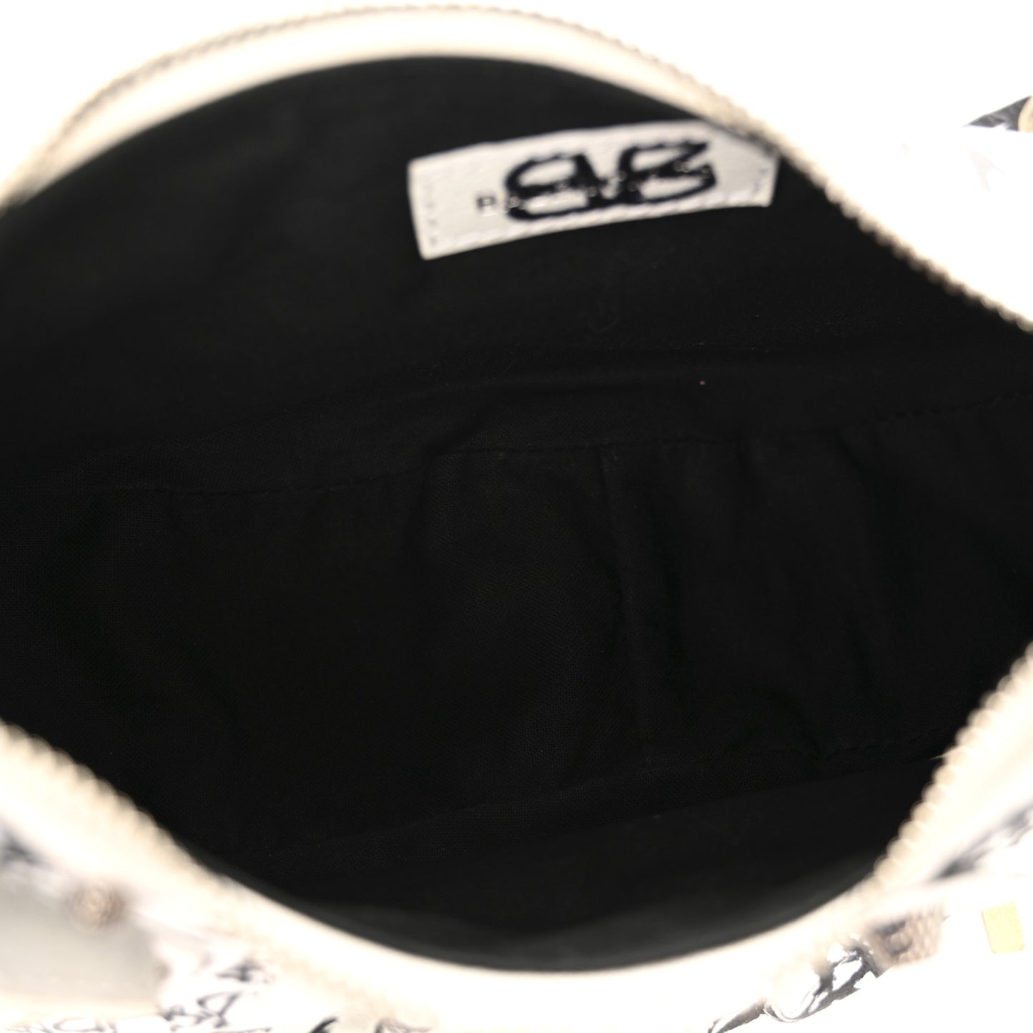 Agneau Arena Graffiti Le Cagole Shoulder Bag XS White Black