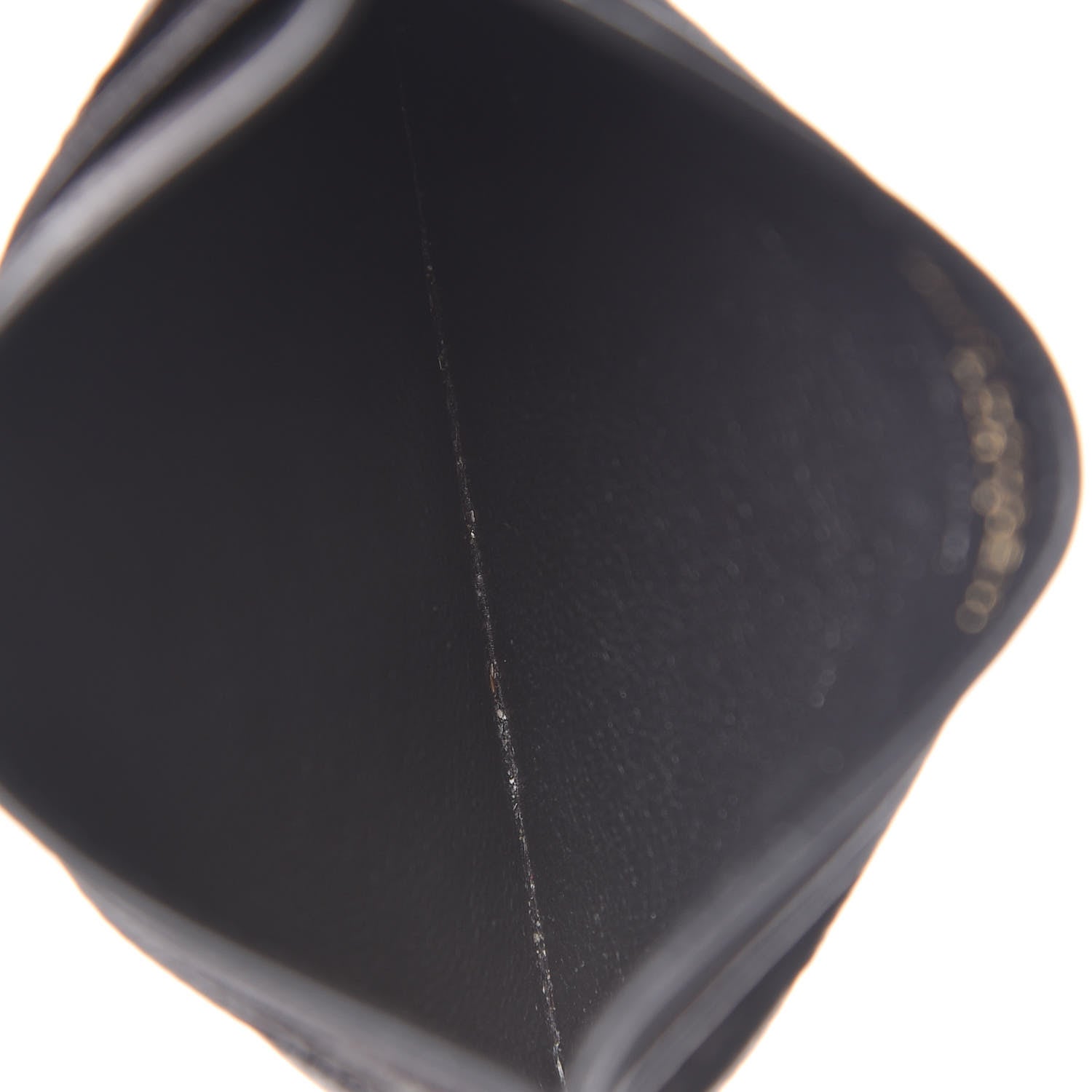 Saint Laurent Grain De Poudre Matelasse Chevron Monogram Credit Card Case Black 5 of 7