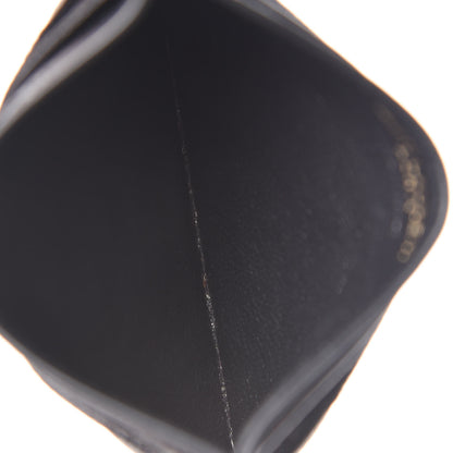 Saint Laurent Grain De Poudre Matelasse Chevron Monogram Credit Card Case Black 5 of 7