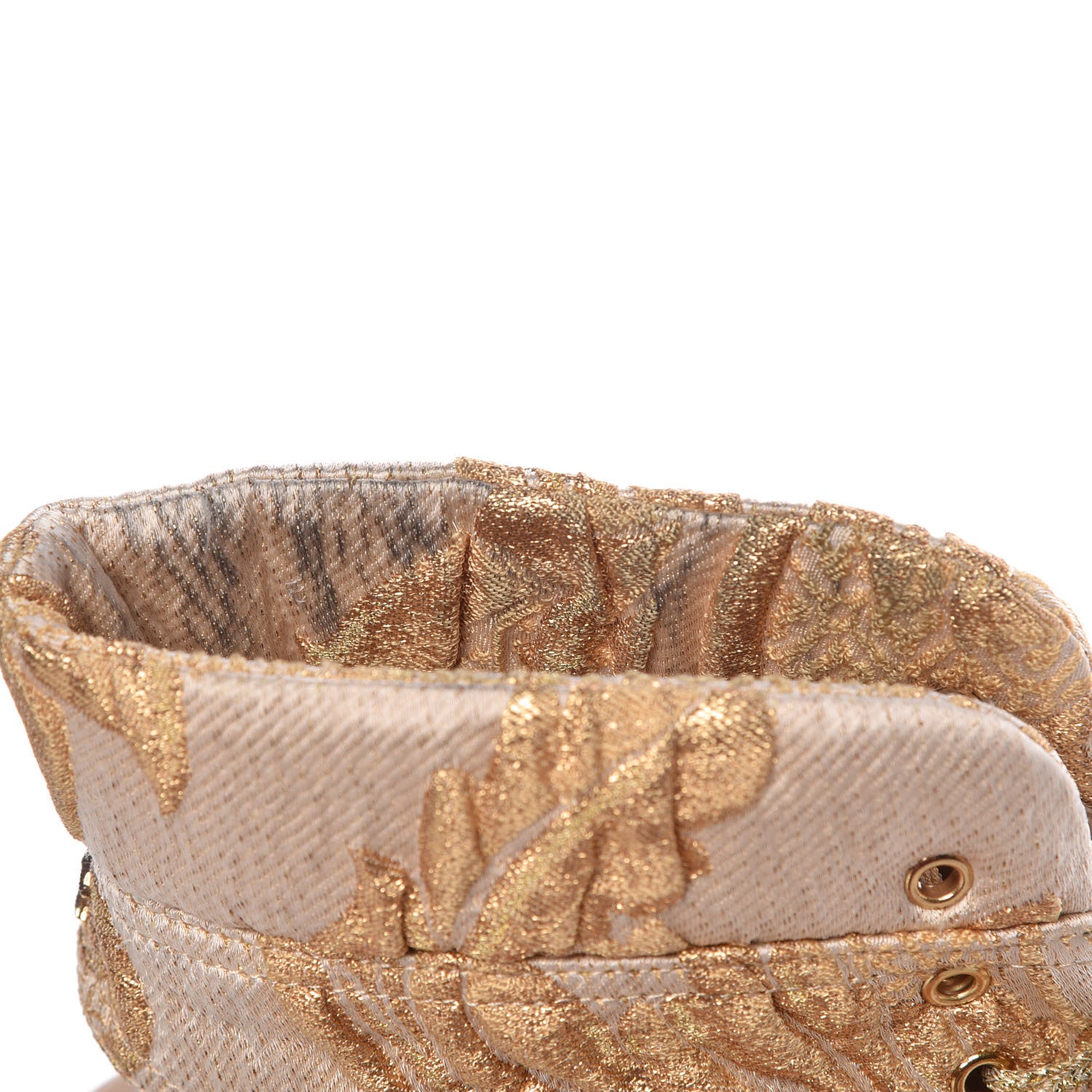 Chanel Brocade Lace Up Open Toe Booties 39.5 Beige 10 of 16