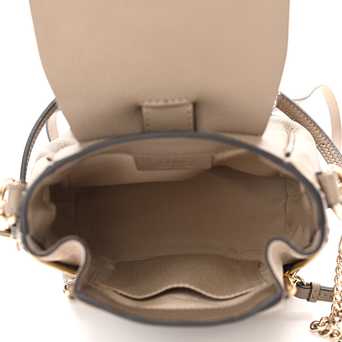 Suede Calfskin Mini Faye Backpack Motty Grey