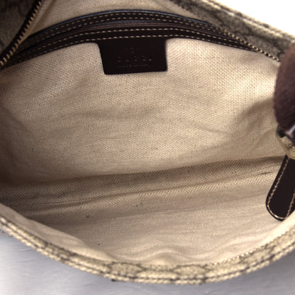 Gucci GG Supreme Monogram Selleria Calfskin Small Flat Side Zip Messenger Bag Beige Ebony Cocoa Dark Chocolate 4 of 6