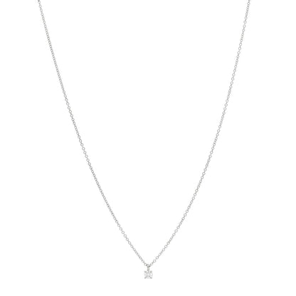 Tiffany Platinum Diamond .12ct Solitaire Pendant Necklace 1 of 5