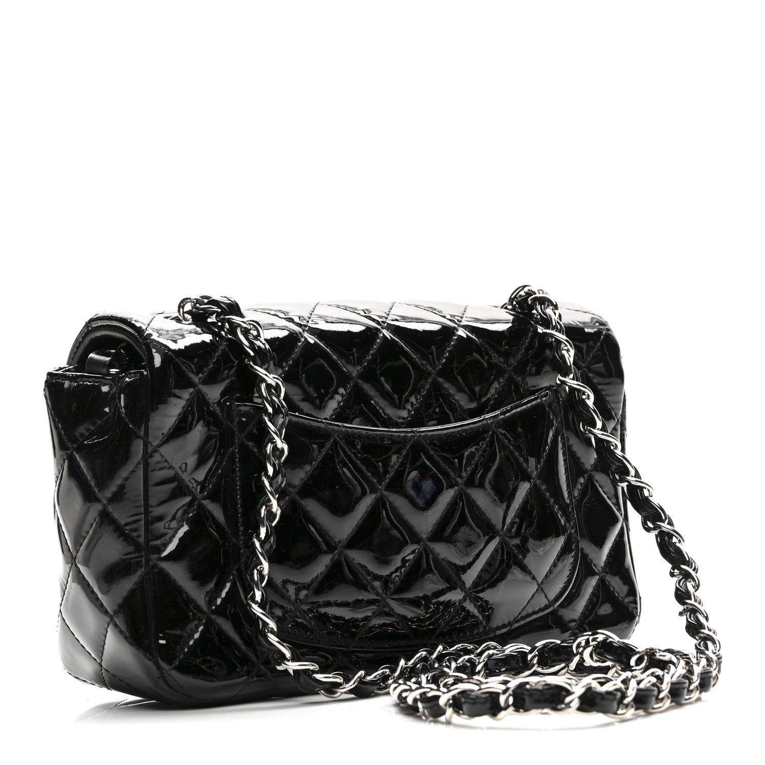 Chanel Patent Calfskin Quilted Mini Rectangular Flap Black 3 of 10