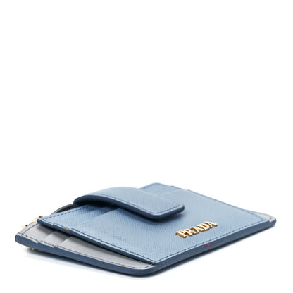 Prada Saffiano City Calf Coin Case Card Holder Astrale Nube 4 of 13
