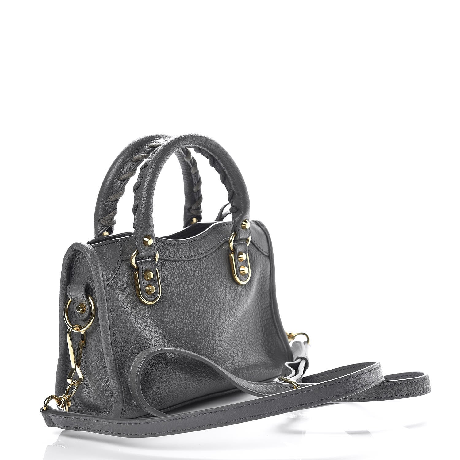 Balenciaga Chevre Gold Metallic Edge Hardware Nano City Gris Acier 3 of 10