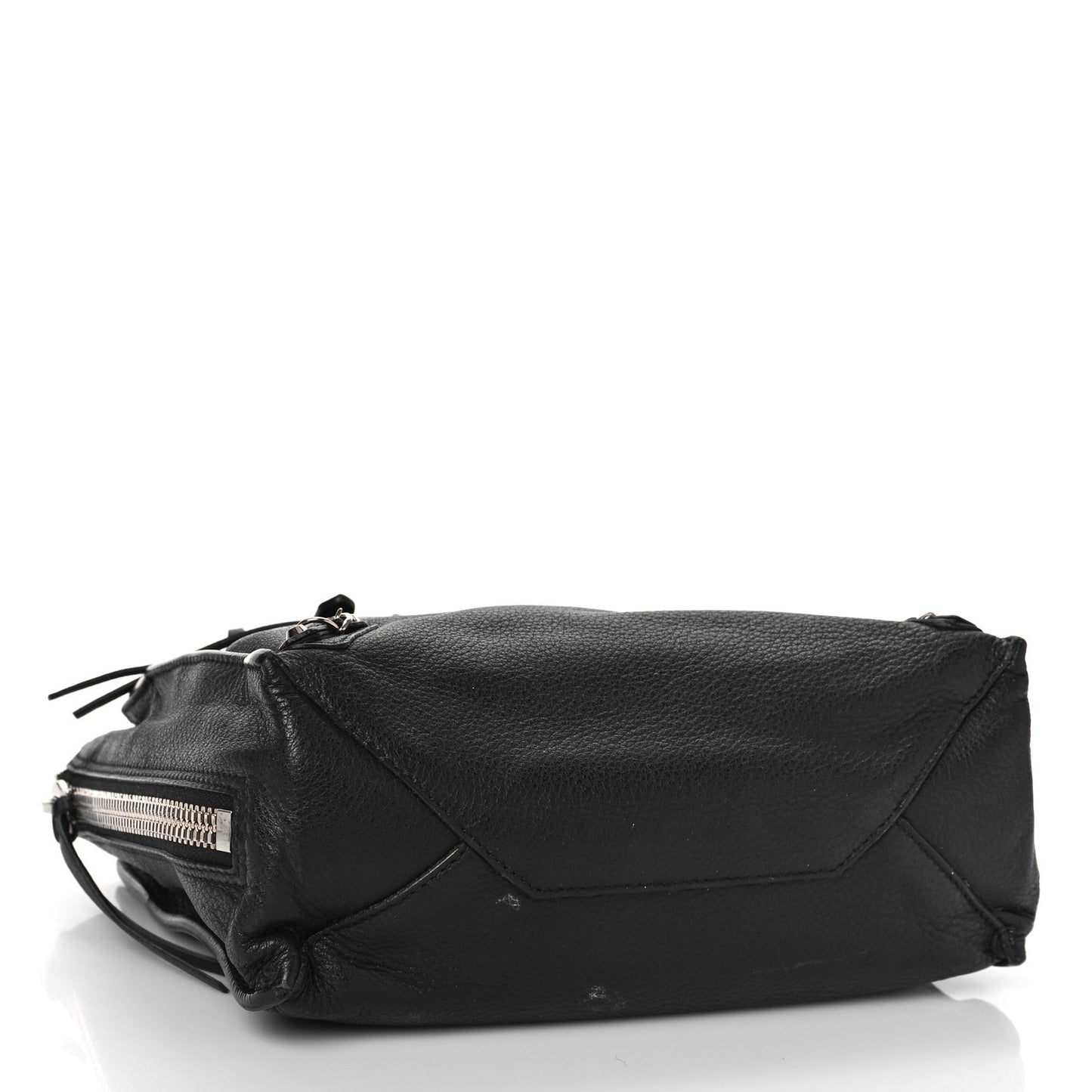 Calfskin Papier Mini A4 Zip Around Tote Black Chartreuse