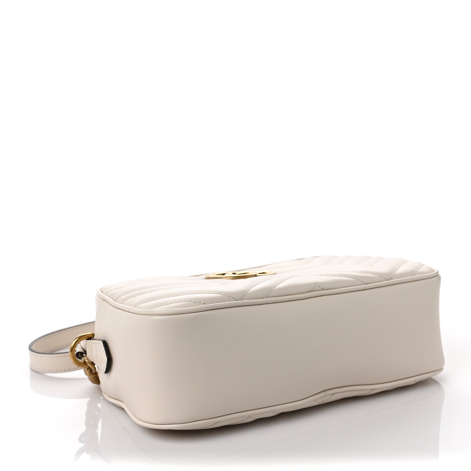 Gucci Calfskin Matelasse Small GG Marmont Chain Shoulder Bag White 4 of 9