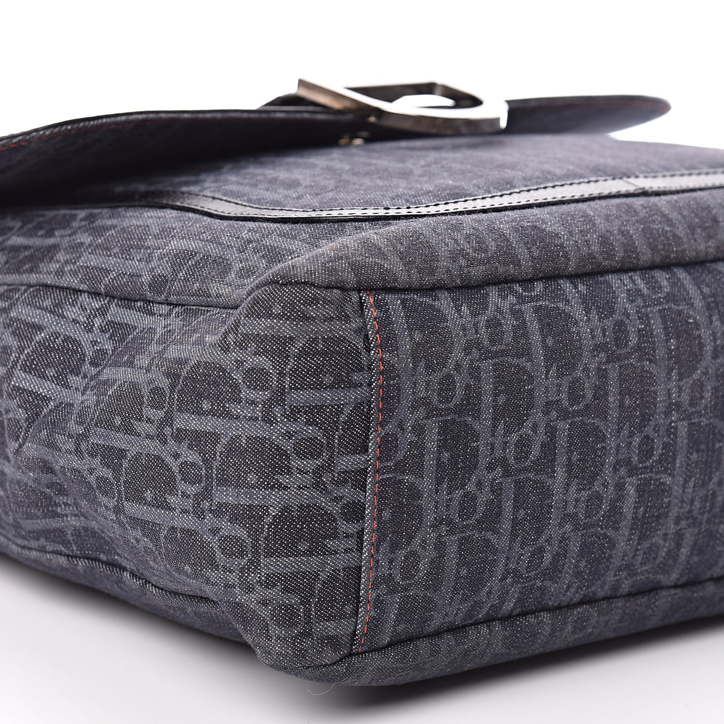 Denim Monogram Flight Messenger Bag Blue