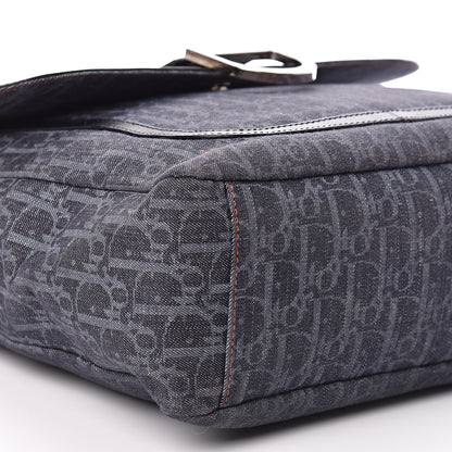 Christian Dior Denim Monogram Flight Messenger Bag Blue 8 of 9
