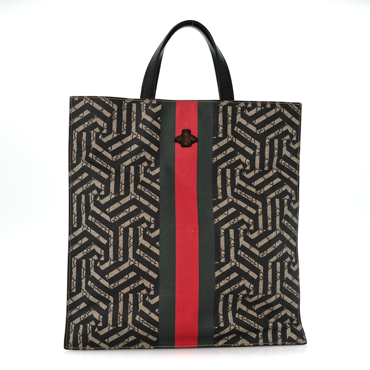 Gucci GG Supreme Monogram Caleido Web Vertical Tote Black 1 of 13