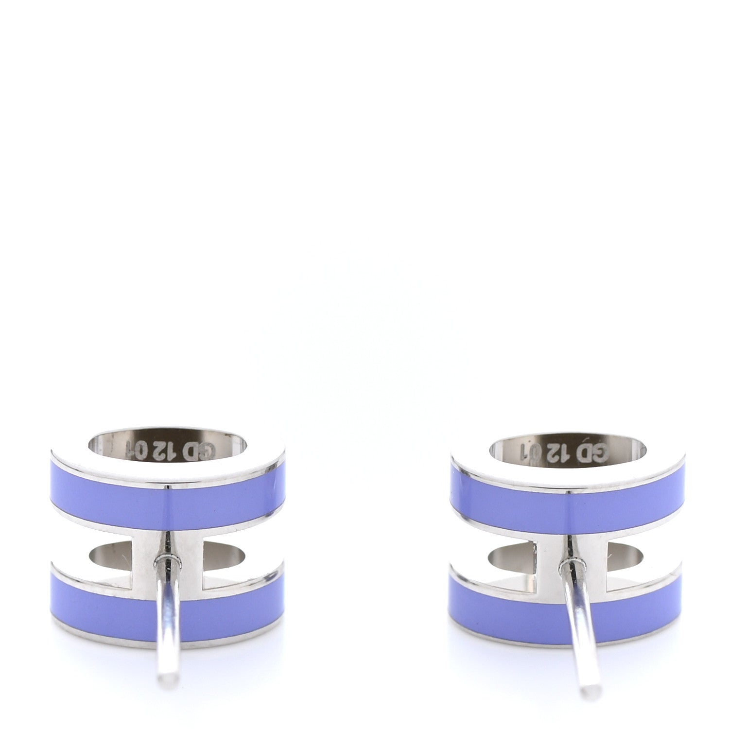 Hermes Palladium Lacquered Mini Pop H Earrings Lilac 5 of 6