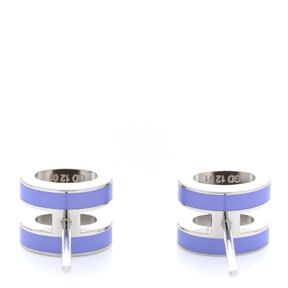 Hermes Palladium Lacquered Mini Pop H Earrings Lilac 5 of 6