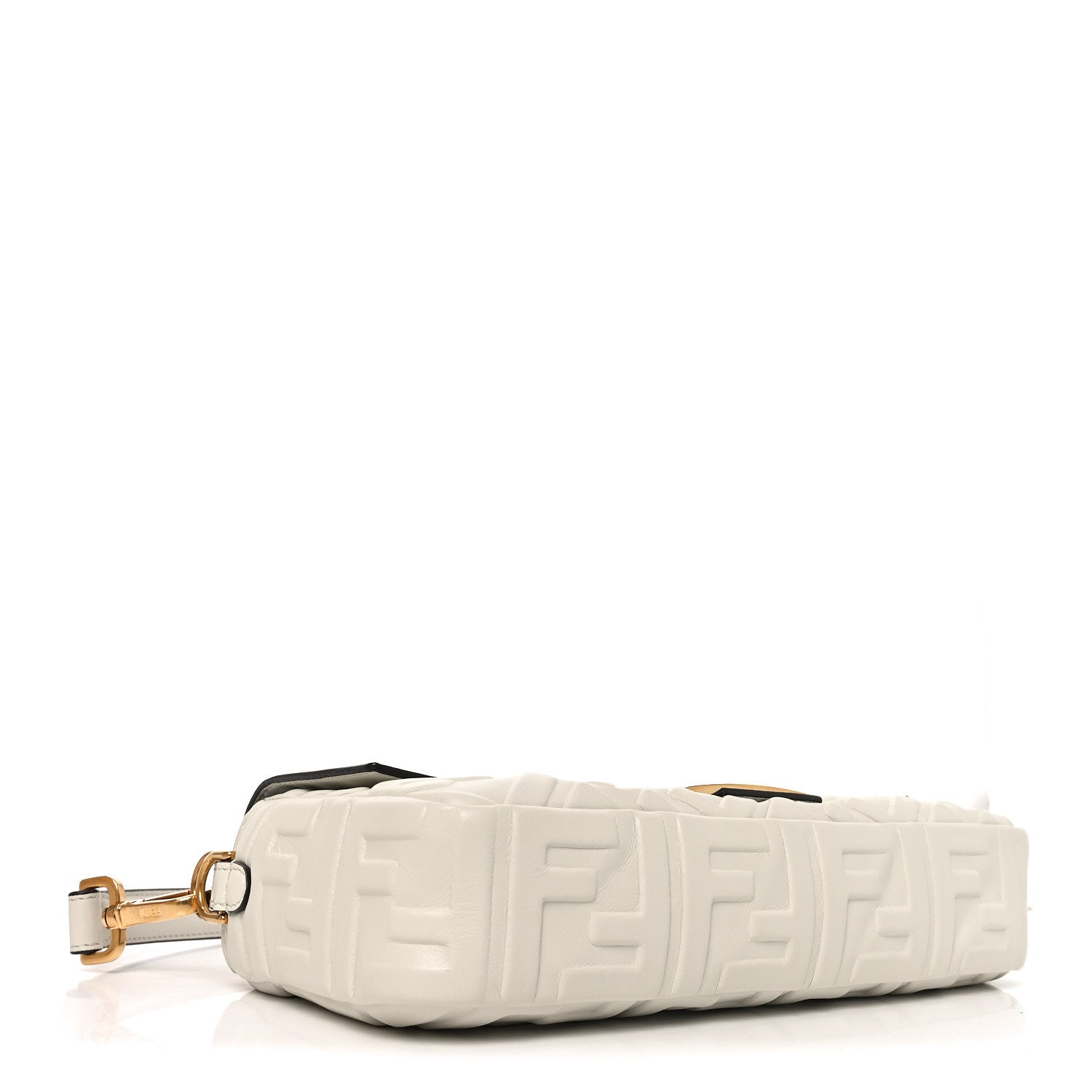 Fendi Nappa FF 1974 Embossed Baguette White 3 of 10
