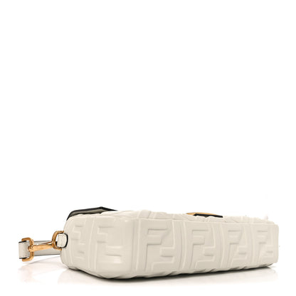 Fendi Nappa FF 1974 Embossed Baguette White 3 of 10