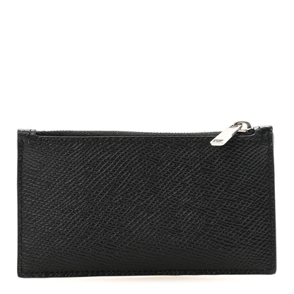 Celine Grained Calfskin Zipped Card Holder Black 1 of 8