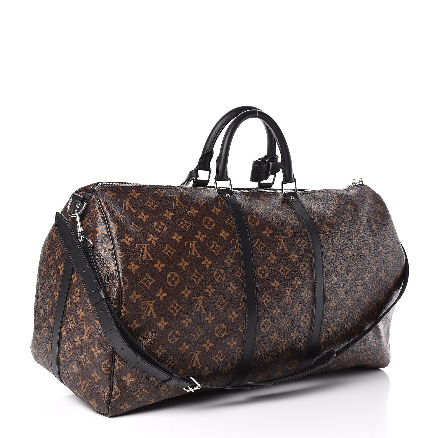 Louis Vuitton Monogram Macassar Keepall Bandouliere 55 3 of 12