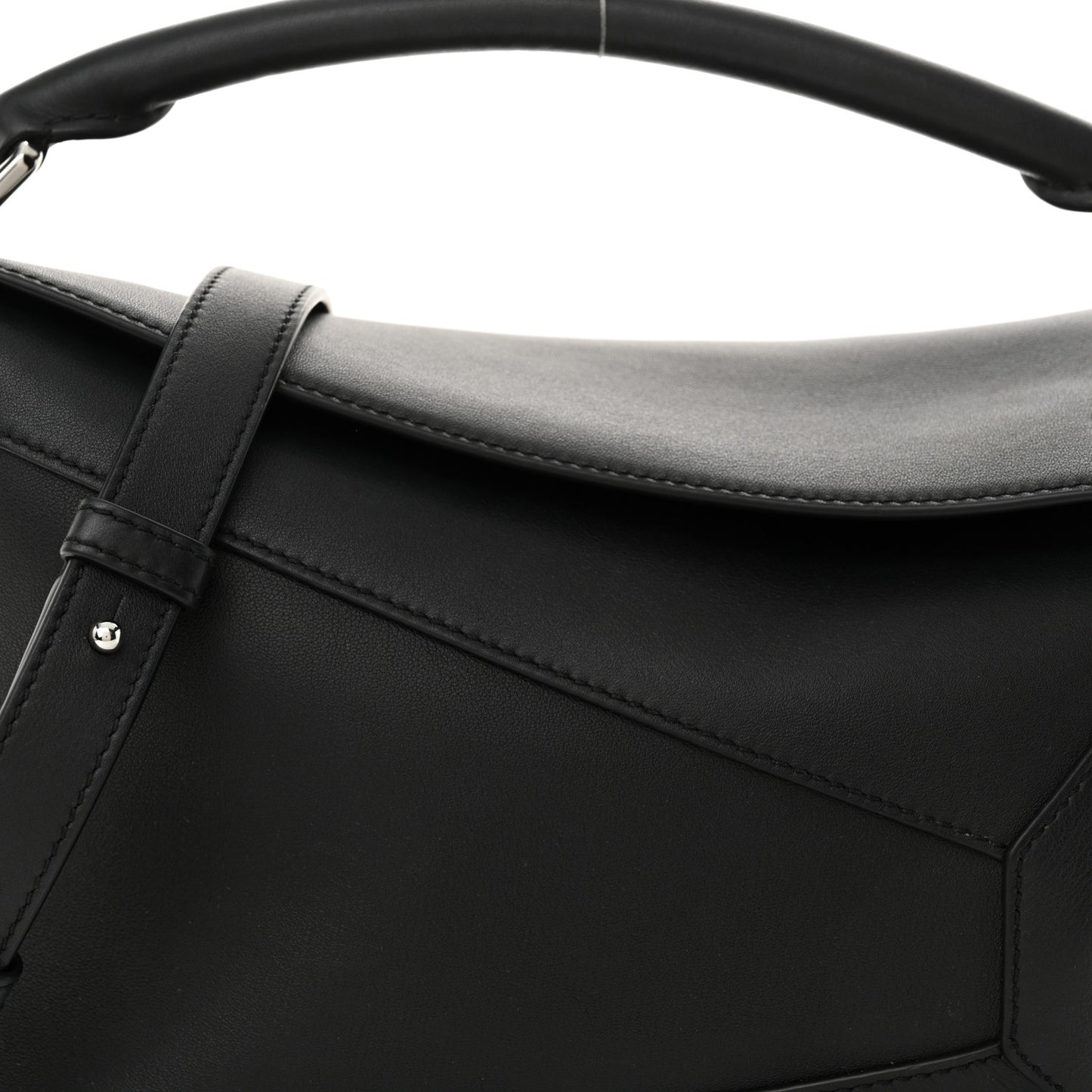 Calfskin Small Puzzle Edge Bag Black
