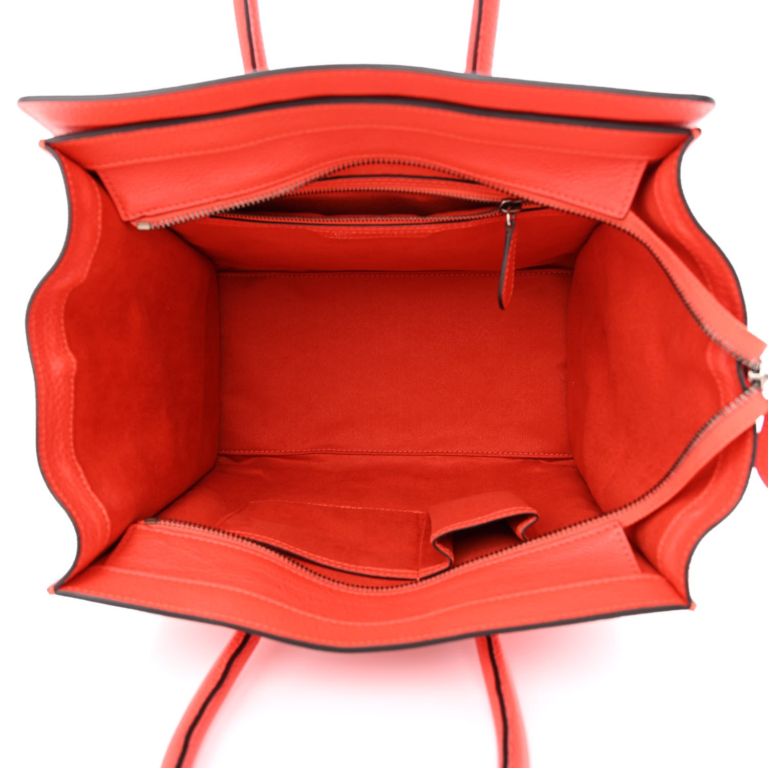 Celine Drummed Calfskin Mini Luggage Vermillion 5 of 10