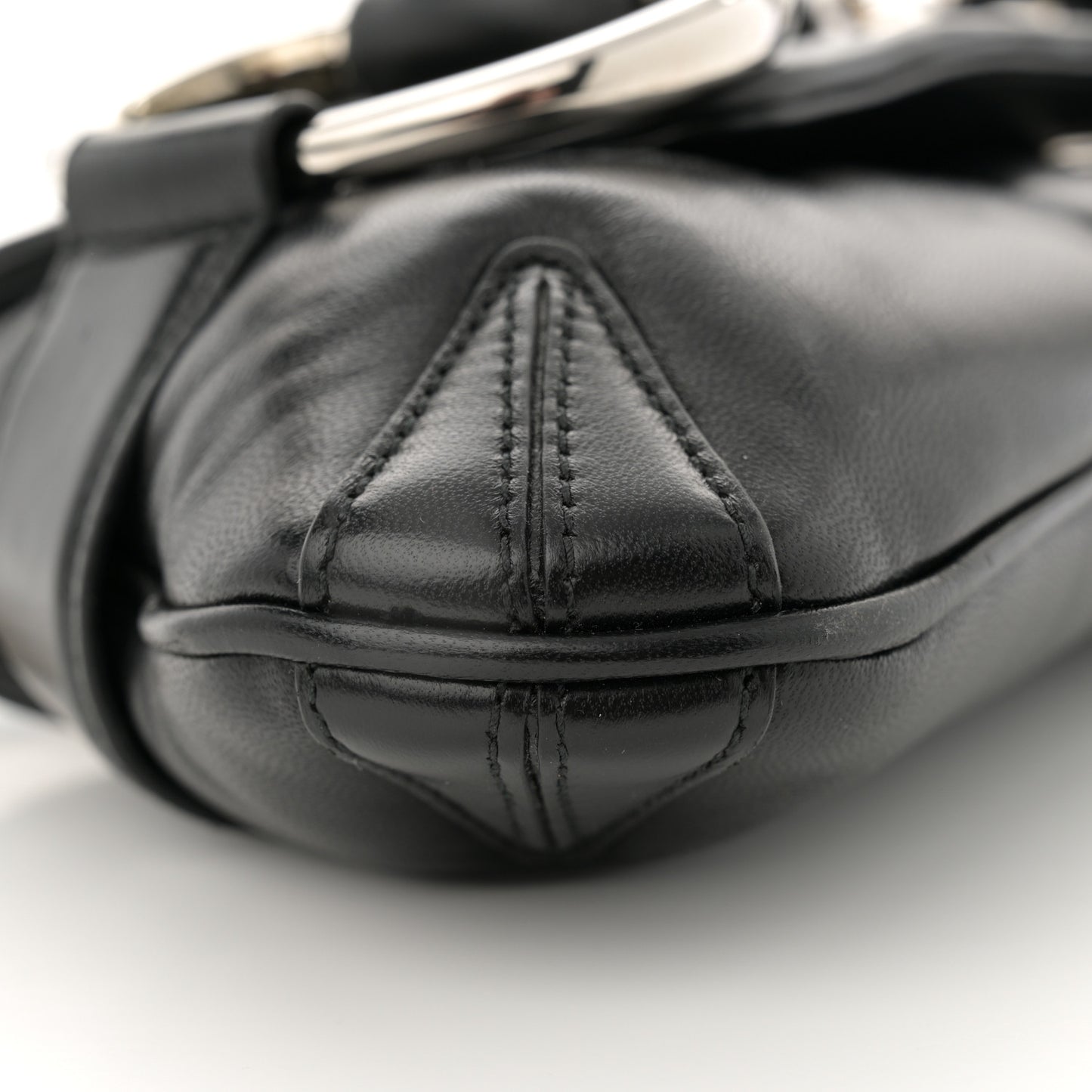 Nappa Vertical Matelasse Medium Maxi Horsebit Chain Shoulder Bag Black