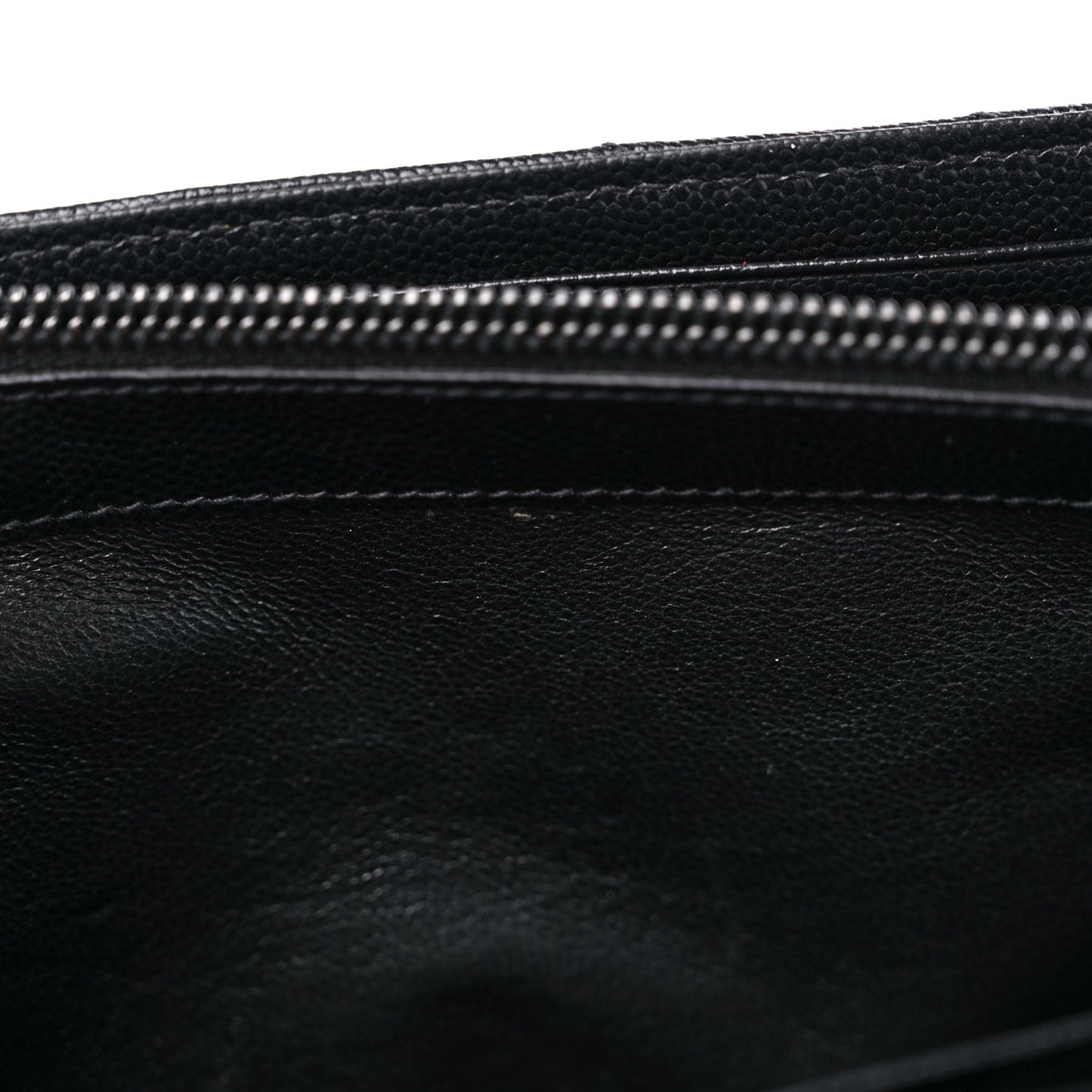 Grain De Poudre Matelasse Chevron Monogram Monochrome Chain Wallet Black