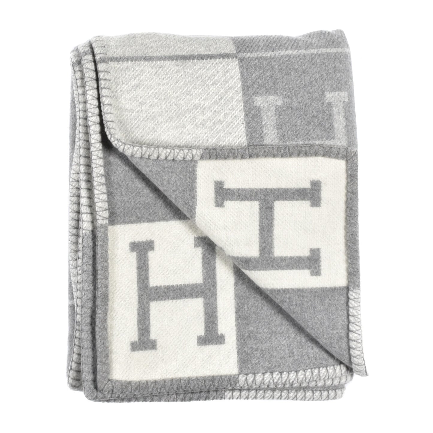 Wool Cashmere Avalon III Blanket Ecru Gris Clair