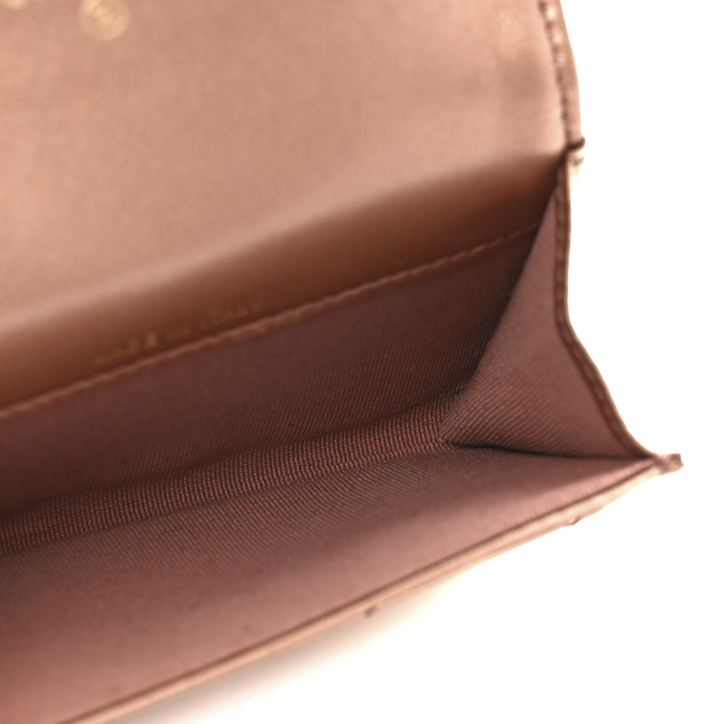 Metallic Lambskin Quilted Flap Card Holder Wallet Dark Pink