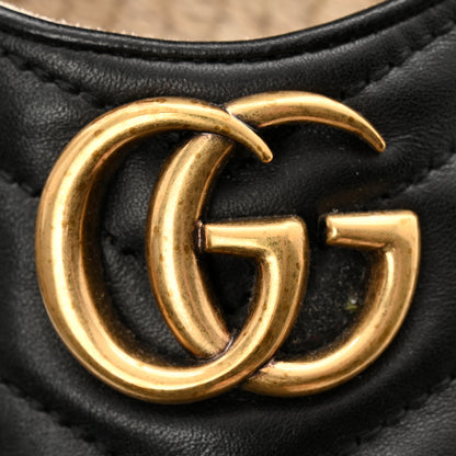Gucci Nappa Matelasse GG Marmont Ankle Wrap Platform 35/120mm Espadrille Wedges 38 Black 10 of 12