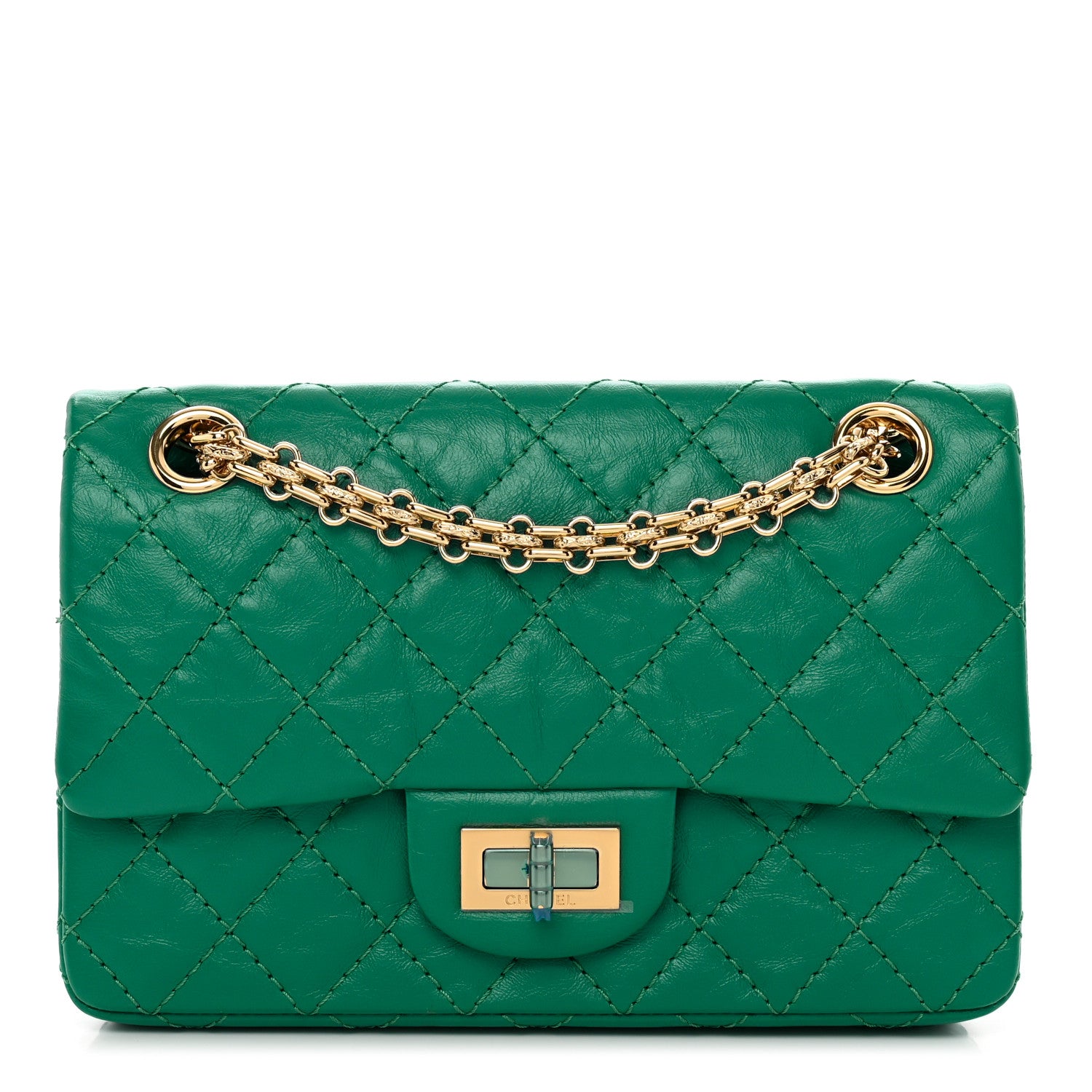 Chanel Aged Calfskin Quilted 2.55 Reissue Mini Flap Green 1 of 9