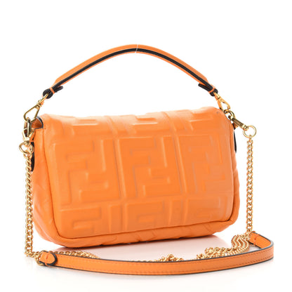 Fendi Nappa FF 1974 Embossed Mini Baguette Clementine 3 of 12