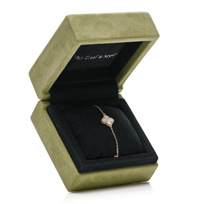 Van Cleef & Arpels 18K Yellow Gold Mother of Pearl Sweet Alhambra Bracelet 5 of 5