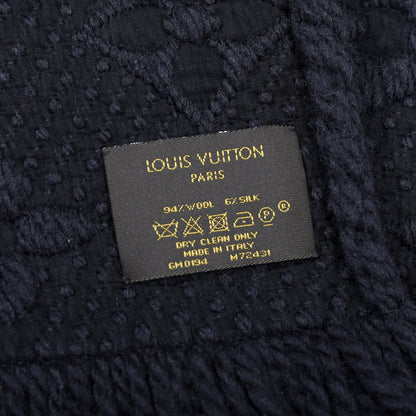Louis Vuitton Wool Silk Logomania Scarf Black 3 of 3