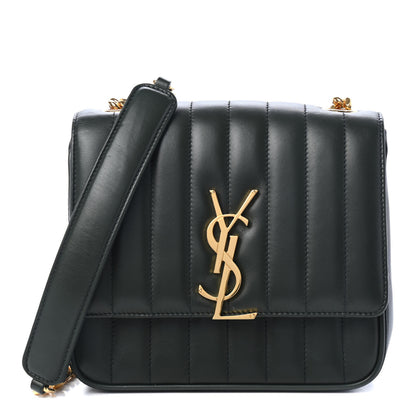 Saint Laurent Lambskin Matelasse Monogram Medium Vicky Chain Bag Algae 1 of 4